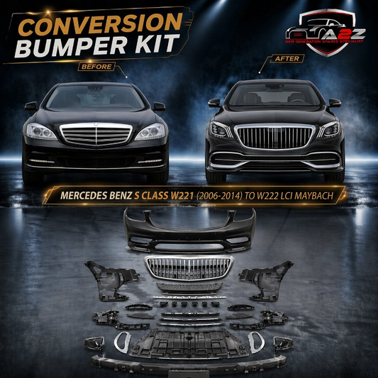 A To Z Compatible With Mercedes Benz S Class W221 (2006-2014) Το W222 Lci Maybach Upgrade Facelift Conversion Body Kit Bumper Hood Headlight Taillight CC-8545 (Shipping Cost Not Included In Price)