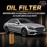 Oil filter A6541840125 & E159H D311 & OX1301D Compatible With MERCEDES-BENZ A-CLASS Saloon (V177) & C-CLASS (W205) & E-CLASS (W213) & GLA (H247). Tag 260