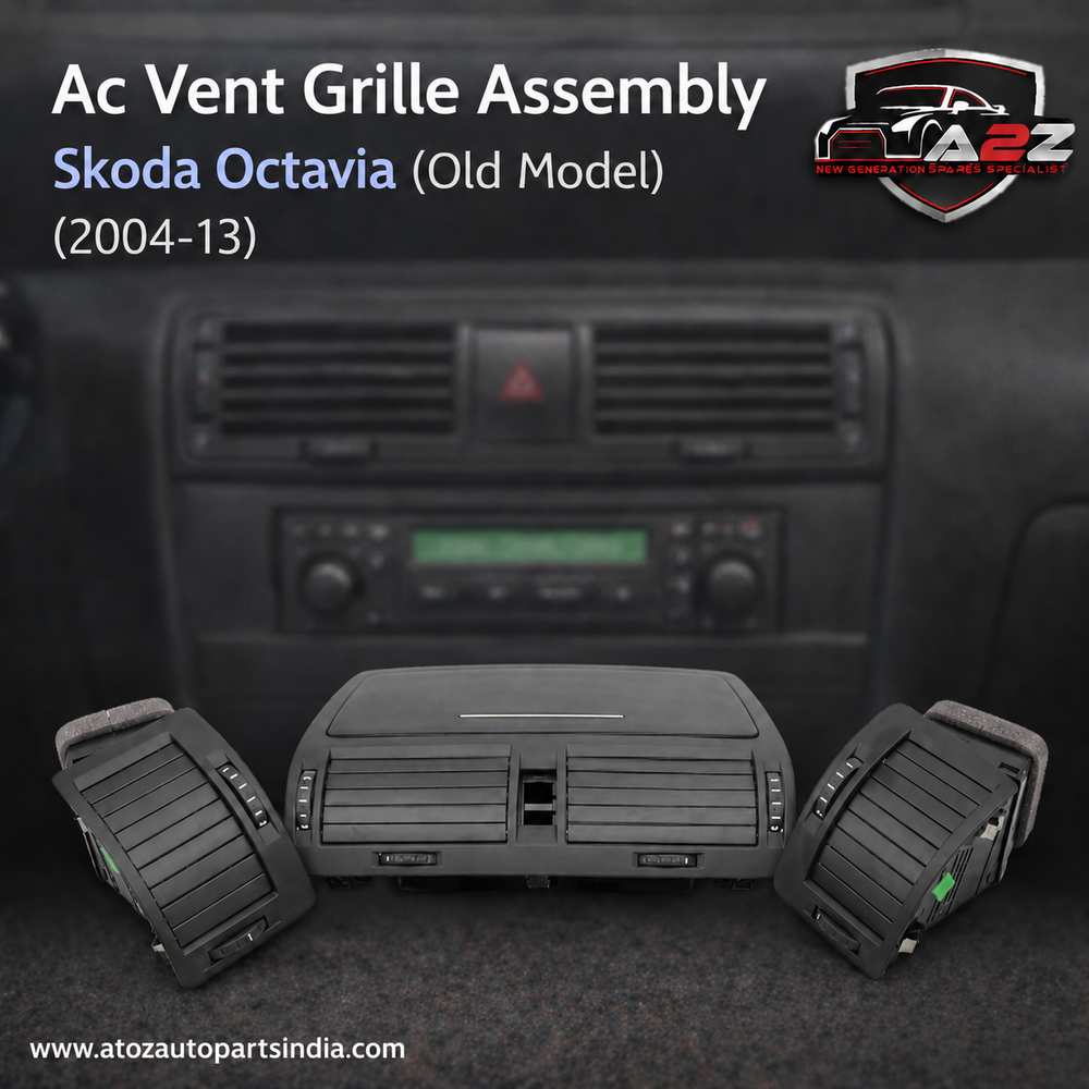 Black Ac Vent Grille Assembly Center 1ZD820951 & Right 1ZD819702 & Left 1ZD819701 Compatible With Skoda Octavia (Old Model)