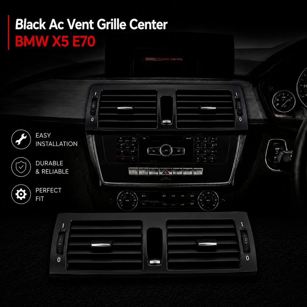Black Ac Vent Grille Center 64229220101 & Right 64229227768 & Left 64229227767 & Rear 64226954953 Compatible With BMW X5 E70