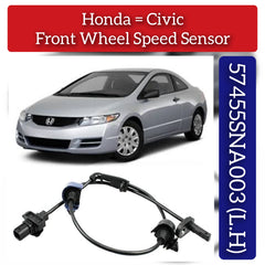 Front Left ABS Wheel Speed Sensor 57455SNA003 57455SNA013 Compatible With HONDA CIVIC