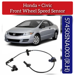 Front Right ABS Wheel Speed Sensor 57450SNA003 57450SNA013 Compatible With HONDA CIVIC