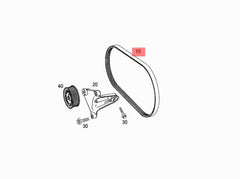 Multi Rib Belt Kit 6PK1075K1 Compatible With MERCEDES-BENZ C-CLASS (W205), C-CLASS Convertible (A205), E-CLASS (W213) (CONTINENTAL)