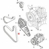 Multi Rib Belt 6PK1000 04E145933A Compatible With SKODA OCTAVIA III (5E3, NL3, NR3) (CONTINENTAL)
