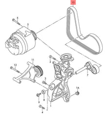 Multi Rib Belt 6PK1120 06J260849D 06A145933D 25212-2U020 25212-2U030 Compatible With SKODA OCTAVIA II (1Z3) | LAURA (CONTINENTAL) Tag no : 45