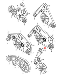 Multi RIB Belt 6PK2445 06E903137Q Compatible With AUDI A4 B8 (8K2) | A4 / S4, A5 Sportback (8TA) | A5 / S5 (CONTINENTAL) Tag no :58