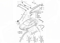Rear Trunk Lid Molding Trim 95851295500 Compatible With PORSCHE CAYANNE 2011-2014 Tag No.155