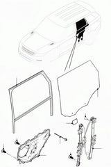 Rear Right Glass Machine Without Motor LR078870 Compatible With Land Rover Range Rover (L494)