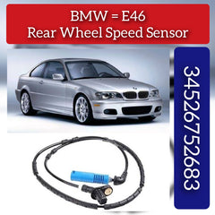 Rear Left/Right ABS Wheel Speed Sensor 34526752683 Compatible With BMW 3 Series E46