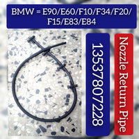 Fuel Injector Return Line Pipe 13537807228 13537803845 Compatible With BMW 1 Series (F20) & X3 (E83)