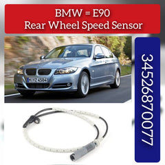 Rear Left/Right ABS Wheel Speed Sensor 34526762476 34526785022 34526870077 Compatible With BMW 3 Series E90 E92 E93