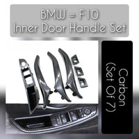 Door Handle Black Inner Set Carbon Fiber 51417225874 51417225873 51417225847 Right 51417225848 51417225889 Right 51417225890 51417225851 51417225852 Compatible with BMW 5 Series F10 2010-2017