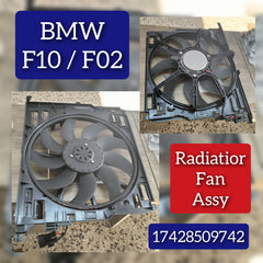 Engine Radiator Cooling Fan Assembly 17427599494 17427647652 17428509742 Compatible With BMW 5 Series (F10) & 5 Gran Turismo (F07) & 7 Series (F01, F02, F03, F04)