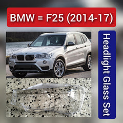Front Headlight Glass Compatible with BMW F25 2014 - 2017.