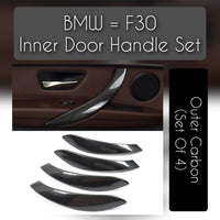Interior Door Pull Handle Outer Cover Black Carbon Fiber Colour Left 51417275487 Right 51417275488 Compatible With BMW 3/4/M4 Series F30 F31 F32 F34 F35 F36 F80 F82
