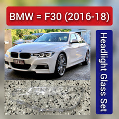 Front Headlight Glass Compatible with BMW F30 2016 - 2018.