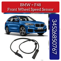 Front Left/Right ABS Wheel Speed Sensor 34526850767 Compatible With BMW X1 F48