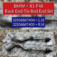 Front Steering Tie Rod End Head Assembly (Rack End & Tie Rod End) Right & Left Set 32106867405 32106867404 Compatible With BMW X1 (F48)
