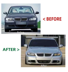 A To Z Compatible With Bmw 3 Series E90 (2005-2008) Front Bumper Upgrade Convert To M Sport Mt M Tech Body Kit Bumper With Fog Hole Mesh E90-002 Gc CC-9152 (Shipping Cost Not Included In Price)