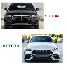 A To Z Compatible With Mercedes Benz C Class W206 (2022-2025) Front Bumper Upgrade Convert To Amg C63 Bumper Body Kit Gc W206-003 CC-9542 (Shipping Cost Not Included In Price)