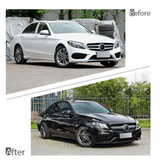 A To Z Compatible With Mercedes Benz C Class W205 (2015-2023) Upgrade Convert To C63 Amg Body Kit Bumper Side Skirts Diffuser After Lip Tips CC-5982 (Shipping Cost Not Included In Price)