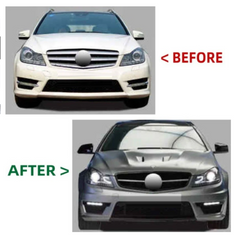 A To Z Compatible With Mercedes Benz C Class W204 (2011-2014) Front Bumper Upgrade Convert To Amg C63 Amg Bumper Bodykit Gc W204-005 CC-9636 (Shipping Cost Not Included In Price)