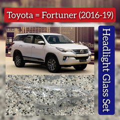 Front Headlight Glass Compatible with ToyotaFortuner-2016-19.