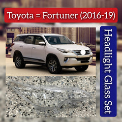 Front Headlight Glass Compatible With Toyota Fortuner 2016-19