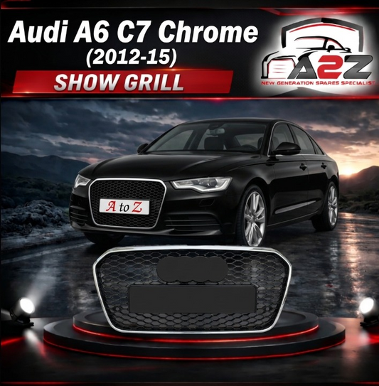 RS6 Black And Chrome Honeycomb Show Grill Compatible With Audi Audi = A6 (2012-15) Tag No.53