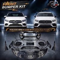Front Bumper Kit Compatible With Mercedes Benz A Class W177 (2018-2023) Upgrade To AMG45 (Shipping Cost Not Included In Price)