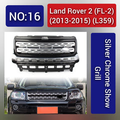 Silver Chrome Show Grill Compatible With Land Rover Freelander 2 L359 (2013-15) Tag 16