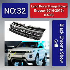 Black Chrome Show Grill  Compatible With Land Rover RANGE ROVER EVOQUE  L538 (2016-2019)Tag 32