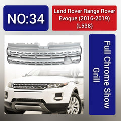 Chrome Show Grill Compatible With RANGE ROVER EVOQUE L538 Land Rover L538 (2016-19) Tag 34