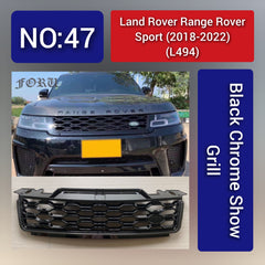 Sport Black Chrome Show grill Compatible With  Land Rover Range Rover Sport L494 Tag 47
