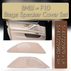 Beige Craft Door Speaker Grill Set Left 51417225979 & Right 51417225980 Compatible With BMW 5 Series F10