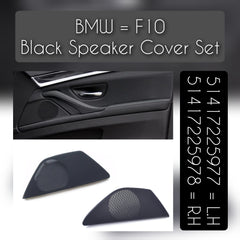 BLACK Craft Door Speaker Grill Set Left 51417225977 & Right 51417225978 51417225968 Compatible With BMW 5 Series F10 F11 F18