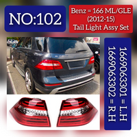 Tail Light Rear Lamp Compatible With MERCEDES-BENZ M-CLASS (W166) & GLE W166 (2012-2015) Tail Light Rear Lamp Left 1669063301 A1669063301 & Right 1669063302 A1669063302 Tag-TLM-102