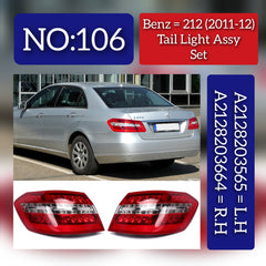 Tail Light Rear Lamp Compatible With MERCEDES-BENZ E-CLASS W212 (2011-2012) Tail Light Rear Lamp Left A2128203564 & Right A2128203664 Tag-TLM-106