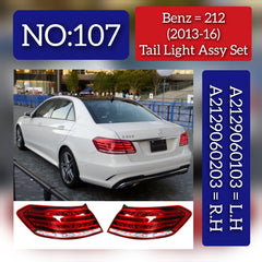 Tail Light Rear Lamp Compatible With MERCEDES-BENZ E-CLASS W212 (2013-2016) Tail Light Rear Lamp Left 2129060103 & Right 2129060203 Tag-TLM-107
