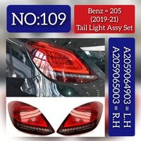 Tail Light Rear Lamp Compatible With MERCEDES-BENZ C-CLASS W205 (2019-2021) Tail Light Rear Lamp Left 2059064903 A2059064903 & Right 2059065003 A2059065003 Tag-TLM-109