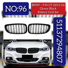 Kidney Grill Left & Right Set 51137294807 & 51137294808 Compatible With BMW 3 Series F34 GT (2013-2016) Tag 96