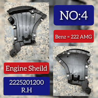Front Right Bumper Under Cover 2225201200 Compatible With MERCEDES-BENZ S-CLASS W222 Tag No.4