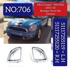Air Duct Brake Chrome Compatible With MINI COOPER R56 / JCW Air Duct Brake Chrome Left 51117255119 & Right 51117255120 Tag-FC-706