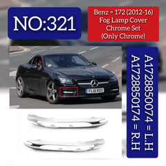 Fog Lamp Chrome Compatible With MERCEDES-BENZ 172 2012-2016 Fog Lamp Chrome Left A1728850074 & Right A1728850174 A1728850223 Tag-FC-321