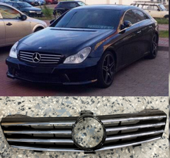 Silver Chrome Show Grill  Compatible With Benz CLS C219  (2006-08) Tag 166