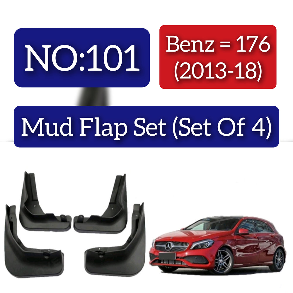 Mercedes Benz 176 (2013-18) Mud Flap Set (Set of 4) Tag 101