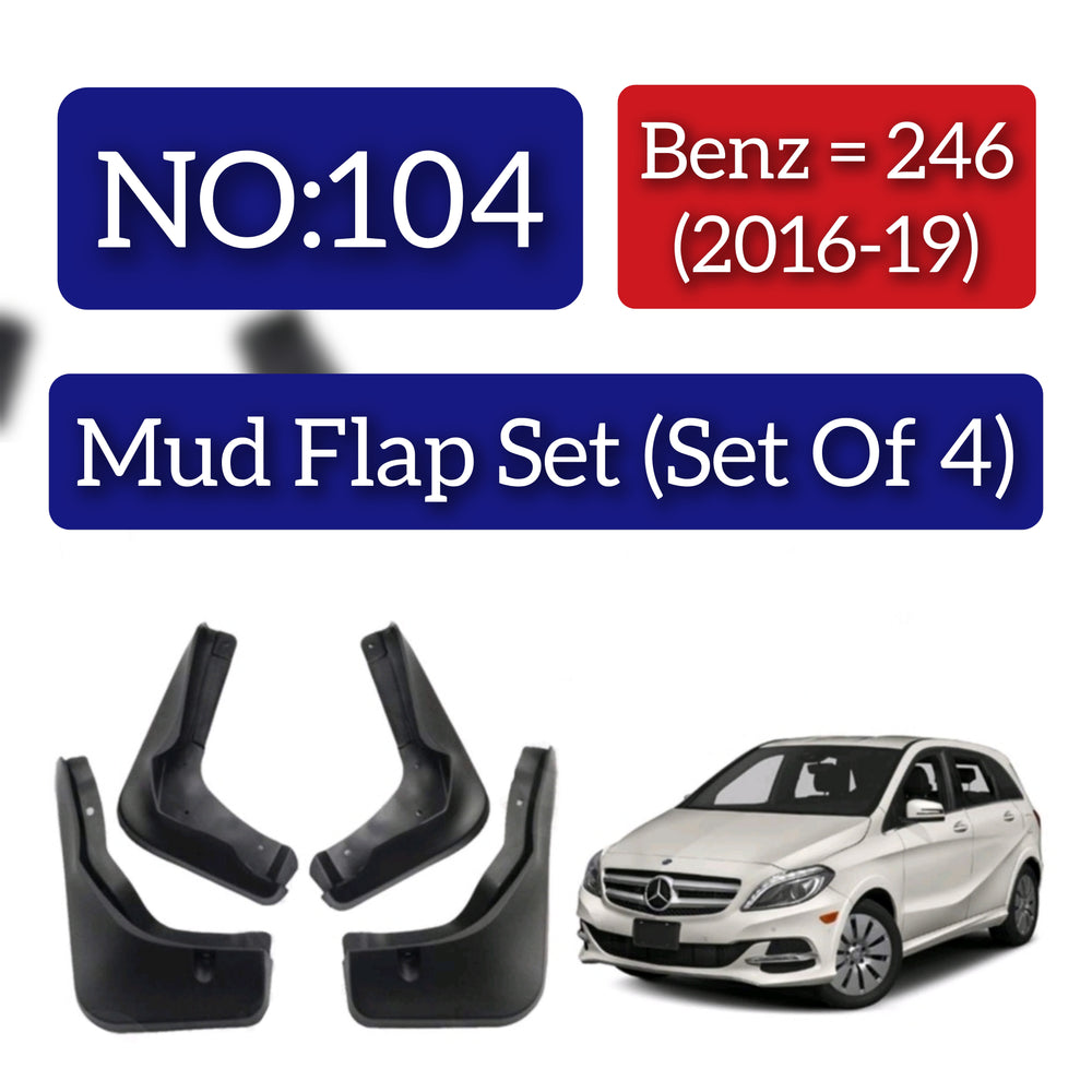 Mercedes Benz 246 (2016-19) Mud Flap Set (Set of 4) Tag 104