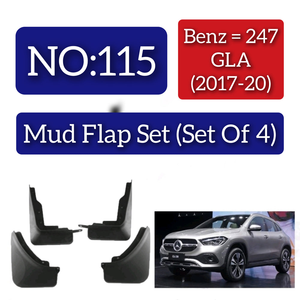 Mercedes Benz 247 GLA (2017-20) Mud Flap Set (Set of 4) Tag 115