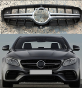AMG E63 Silver Chrome Show Grill Compatible With Mercedes Benz E-Class W213 (2016-2021) Tag 74