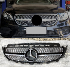 Diamond Black Chrome Show Grill Compatible With Mercedes Benz E-Class W213 (2016-2021) Tag 77